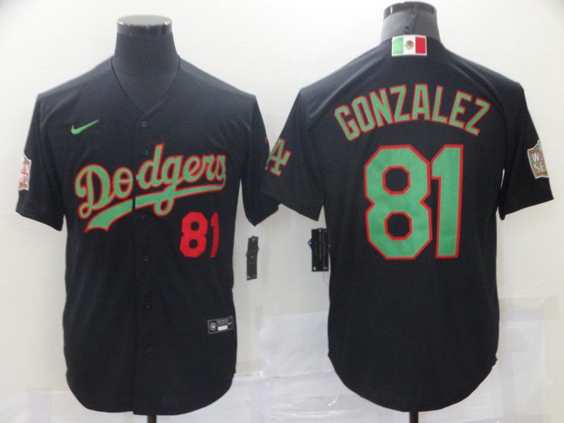 Men Los Angeles Dodgers 81 Gonzalez Black Game 2021 Nike MLB Jersey